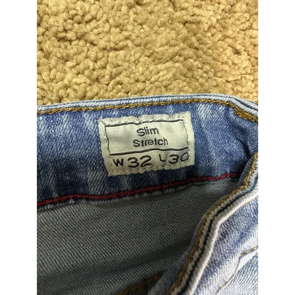 Nation of Saints Jeans Men 32x30 Slim Stretch Blue Straight Leg Low Rise Preppy